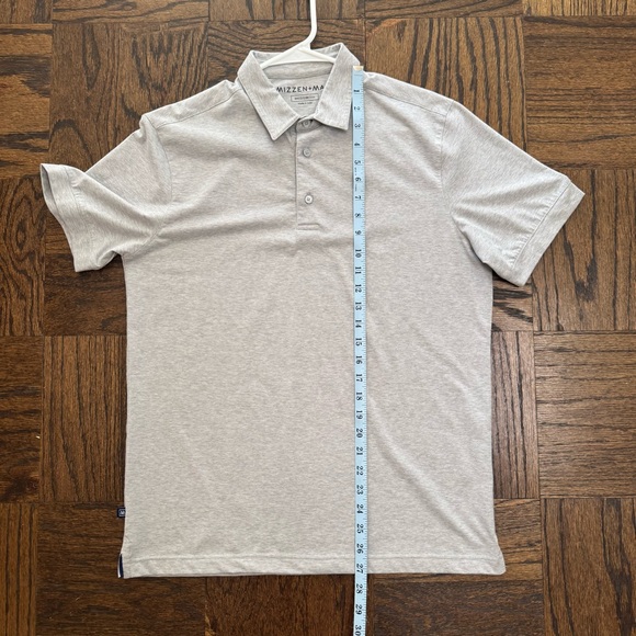 Mizzen+Main Men’s Versa Polo Medium Trim Light Heather Grey Like New - Picture 7 of 9